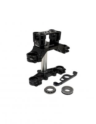 TBparts - CNC Billet Triple Clamp Set in Black with Stem Bearings for CRF110 and CRF125