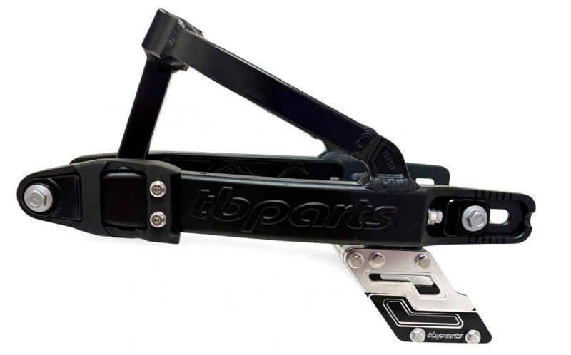 TBparts - Aluminum +2 Swingarm in Black with Chain Guide for KLX110