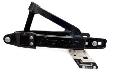 TBparts - Aluminum +2 Swingarm in Black with Chain Guide for KLX110