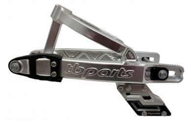 TBparts - Aluminum +2 Swingarm in Silver with Chain Guide for KLX110