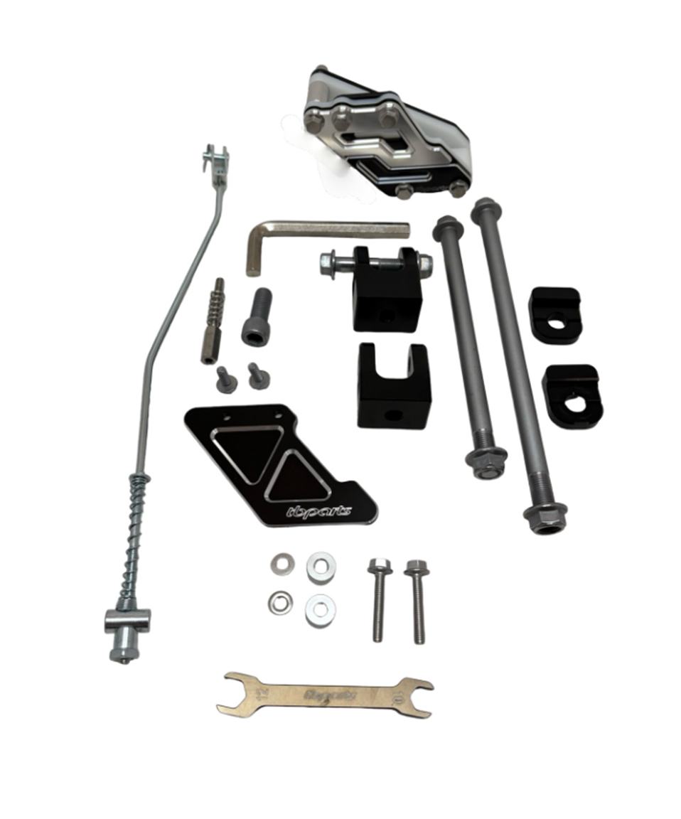 TBparts - Aluminum +2 Swingarm in Silver with Chain Guide for