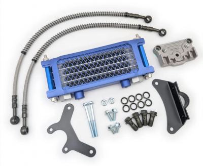 Super Oil Cooler Kit III in Blue (finned)