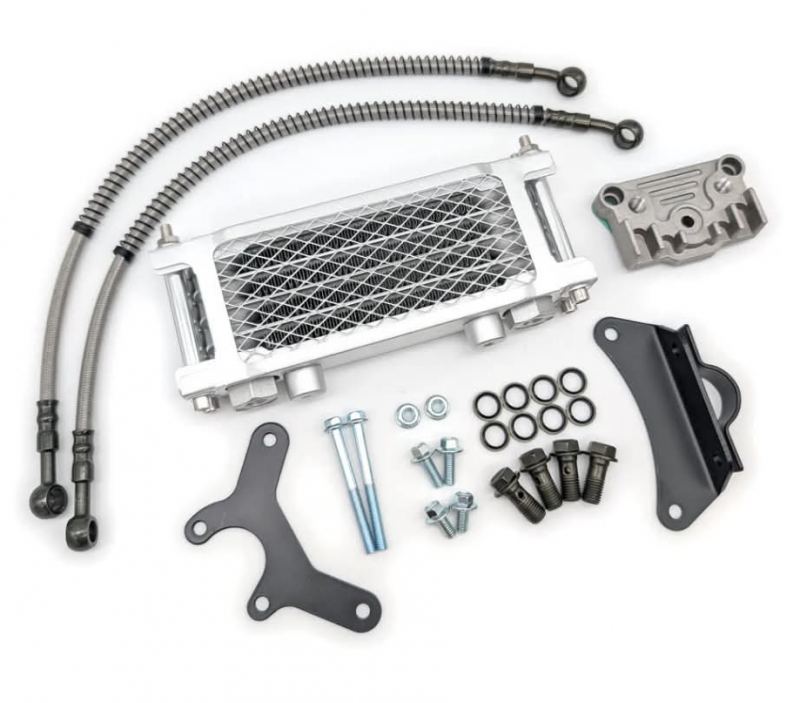 Super Oil Cooler Kit III in Silver (finned)