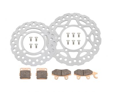 TBparts - Disc Brake Rotor set with Bolts & Brake Pads for KLX140 19″ / 16″ Front & Rear (R & L Models)