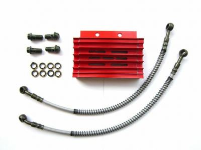Billet Aluminum Oil Cooler Red CRF50 & Pit Bikes Type 2