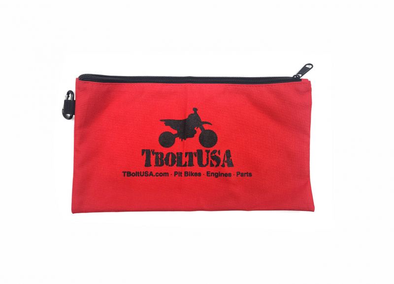 TBoltUSA Logo Canvas Zipper Bag in Red