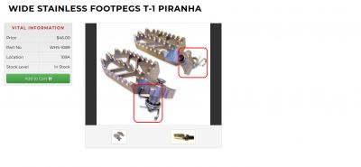REPLACEMENT SPRINGS - WIDE STAINLESS FOOTPEGS T-1