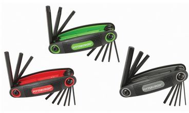 3 Pc Folding Star Bit, SAE , Metric Hex Key Set