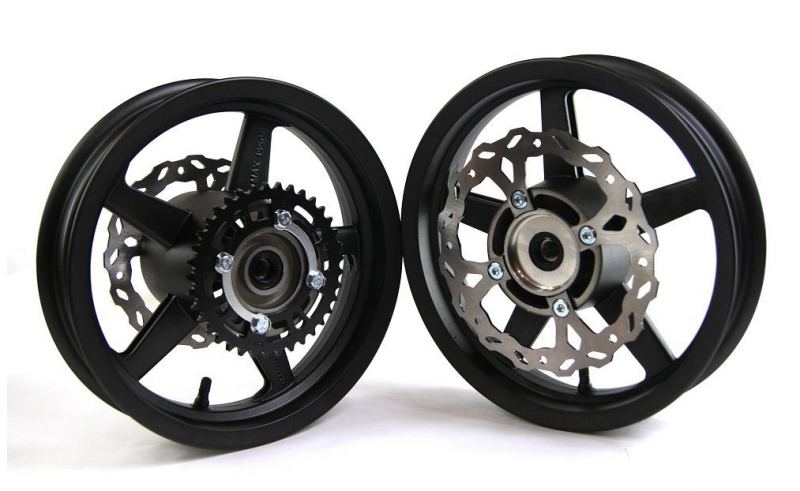 Piranha - Aluminum 12" Black  S2 SuperMoto Motard Wheel Set