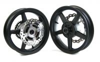 Piranha - Aluminum 12" Black  S2 SuperMoto Motard Wheel Set - photo 2