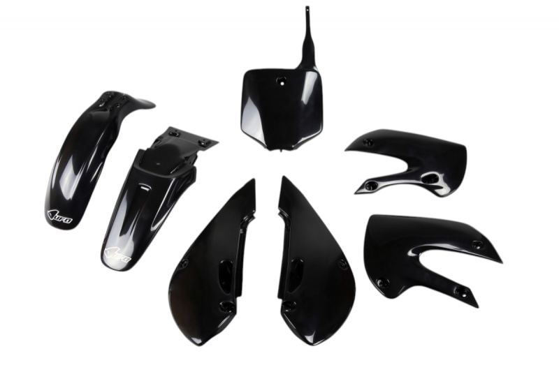 UFO - Complete Plastic Kit in Black for KLX110 02-09