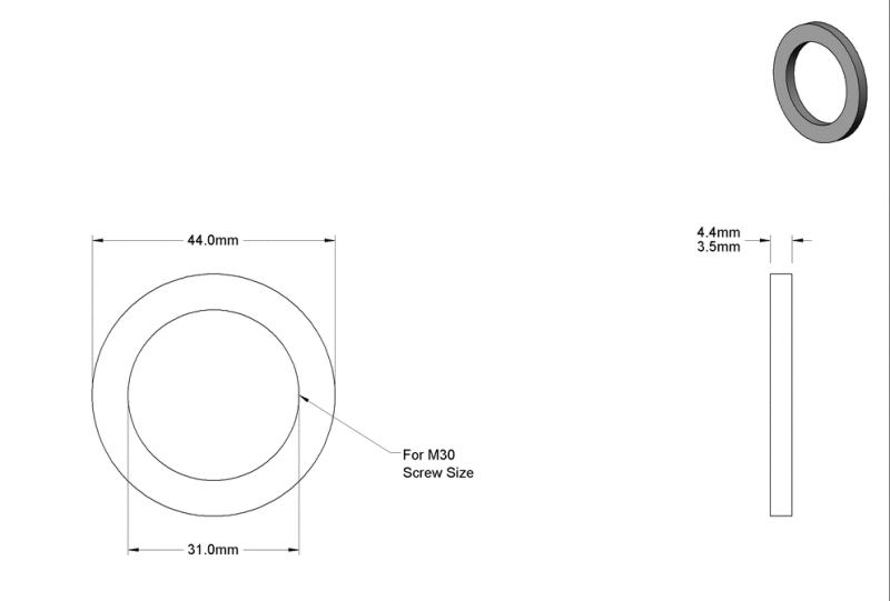 Flat Washer - Steel Oversized Washer 31mm ID , 44mm OD