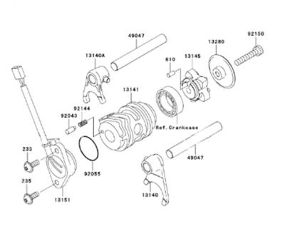 Kawasaki - OEM Shift Drum Pin Roller 4X8 for KLX110