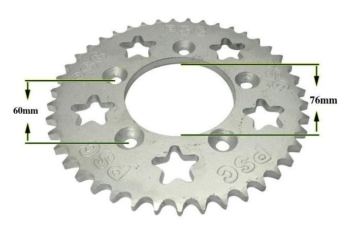 Thumpstar - Rear sprocket 5 Bolt - 428 - 43T  76mm center hole