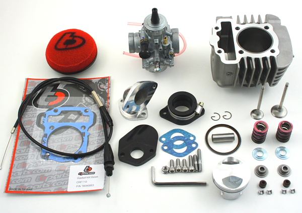 TBParts - CRF110 132cc 55mm Big Bore with Big Valve Kit and Carb Kit 2013-2018