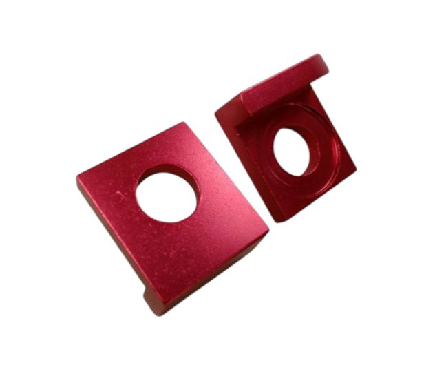 Pit Bike Axle Adjuster blocks - Red 15mm