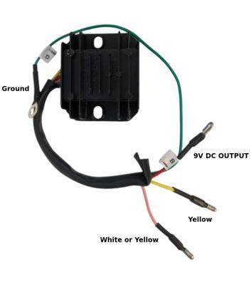 VOLTAGE REGULATOR / RECTIFIER 12VAC 4 WIRE with 9VDC for LED lights TYPE FULL WAVE