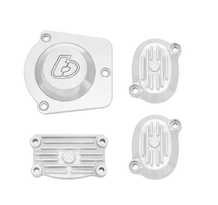 TBParts - Cast Aluminum  Silver Cover Set For Honda Style V2 Head