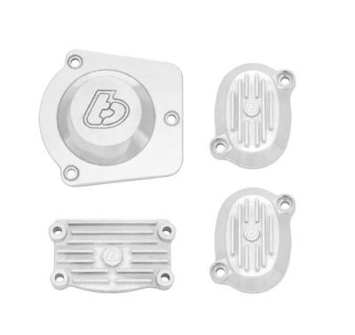 TBParts - Cast Aluminum  Silver Cover Set For Honda Style V2 Head