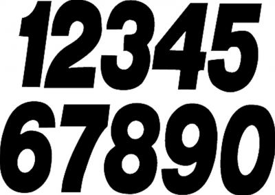 Dirt Digits - 4" Stick on Numbers - 3 Pack in Black