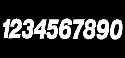 Dirt Digits - 4" Stick on Numbers - 3 Pack in White