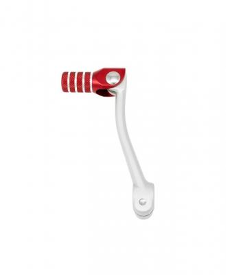 TBParts - Stock Length Aluminum Gear Shifter with red folding billet tip for Honda 50cc and 70cc Models