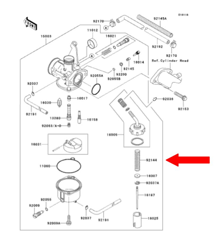 Kawasaki - Carb Throttle Spring for KLX110