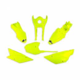 UFO - Complete Plastics Kit - KLX110 2010-Present - Flo-Yellow1