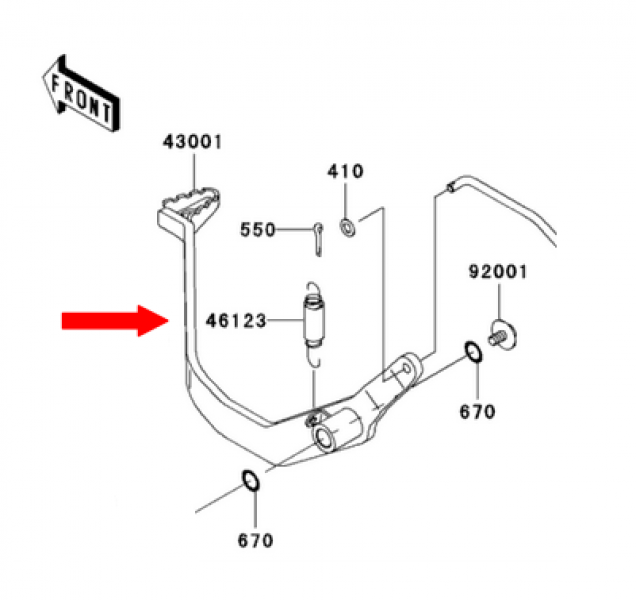 Rear Brake Rod Assembly For KLX110 & DRZ110 Dirt Bikes - Complete Replacement Part TBW1564